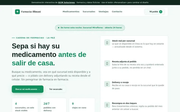 Buscador de medicamentos con stock por sucursal