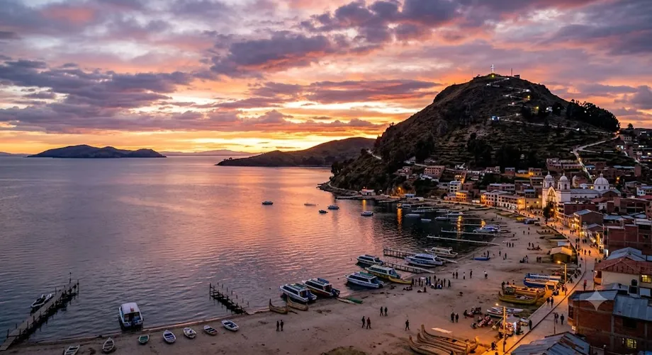 Vista del lago Titicaca desde Copacabana